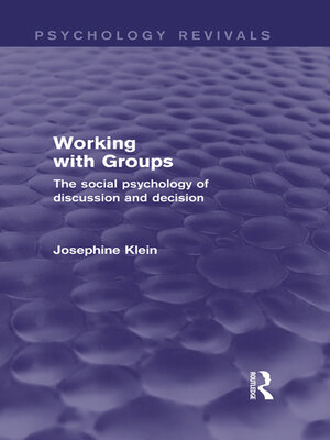 cover image of Working with Groups (Psychology Revivals)